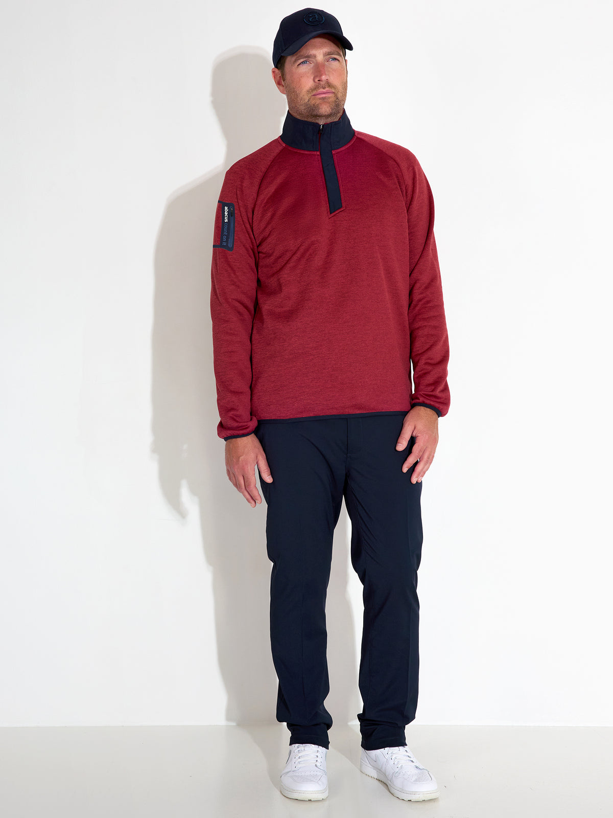 Mens Arden midlayer - cranberry-2
