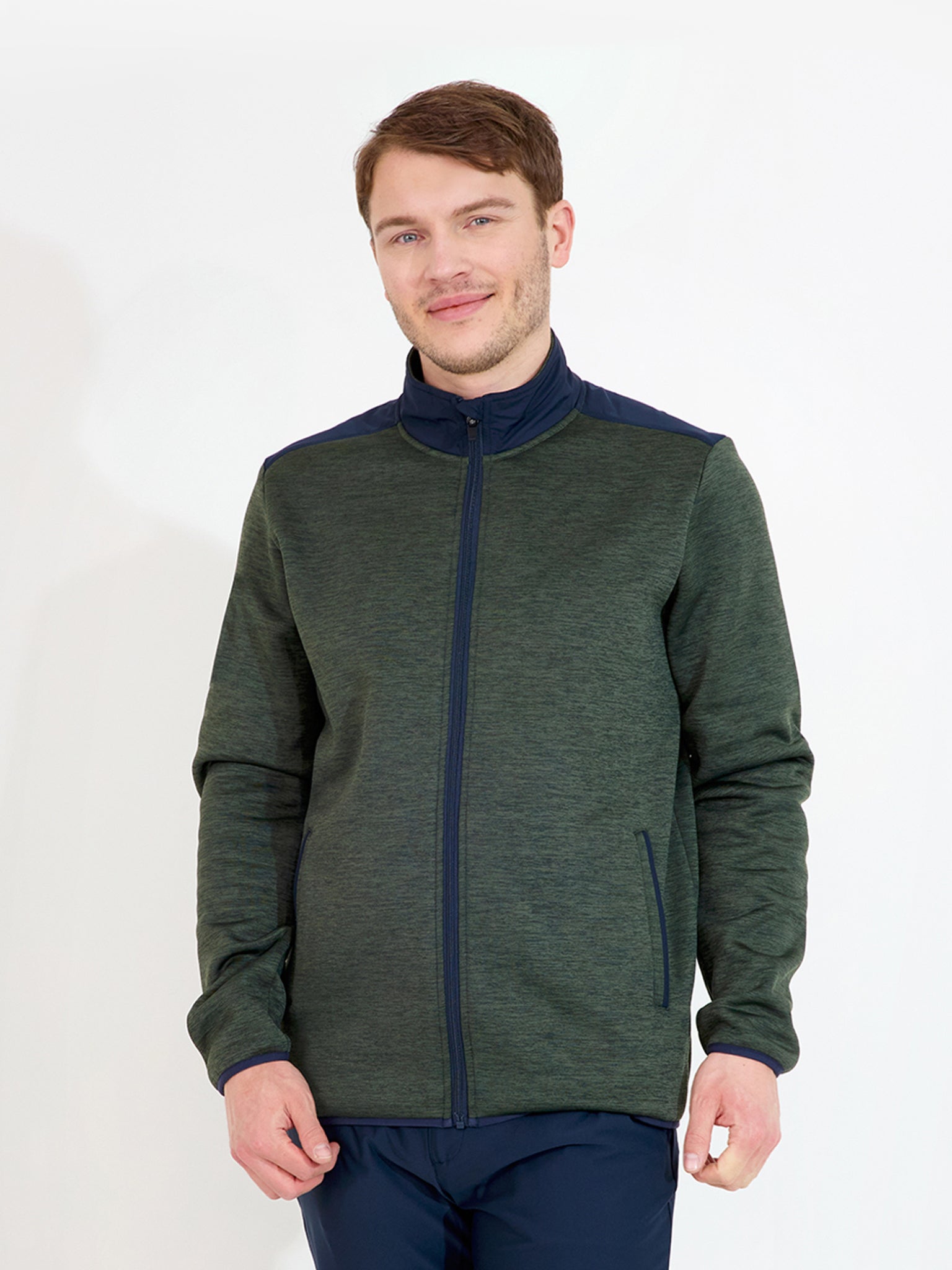 Mens Arden midlayer fullzip - forest melange