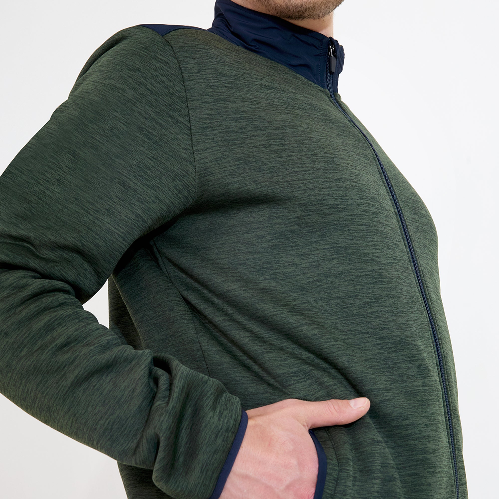 Mens Arden midlayer fullzip - forest melange