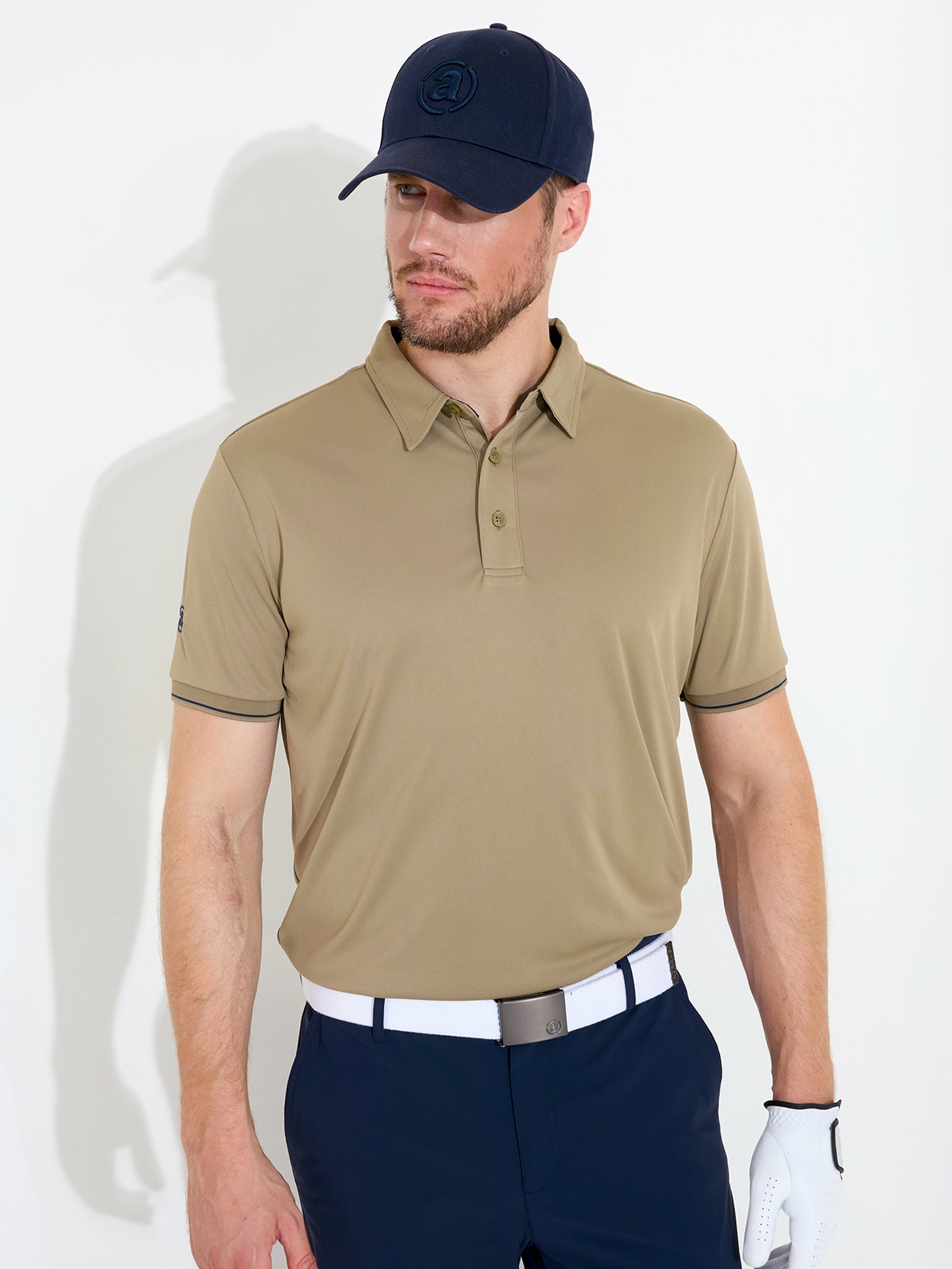 Mens Hamilton drycool polo - taupe