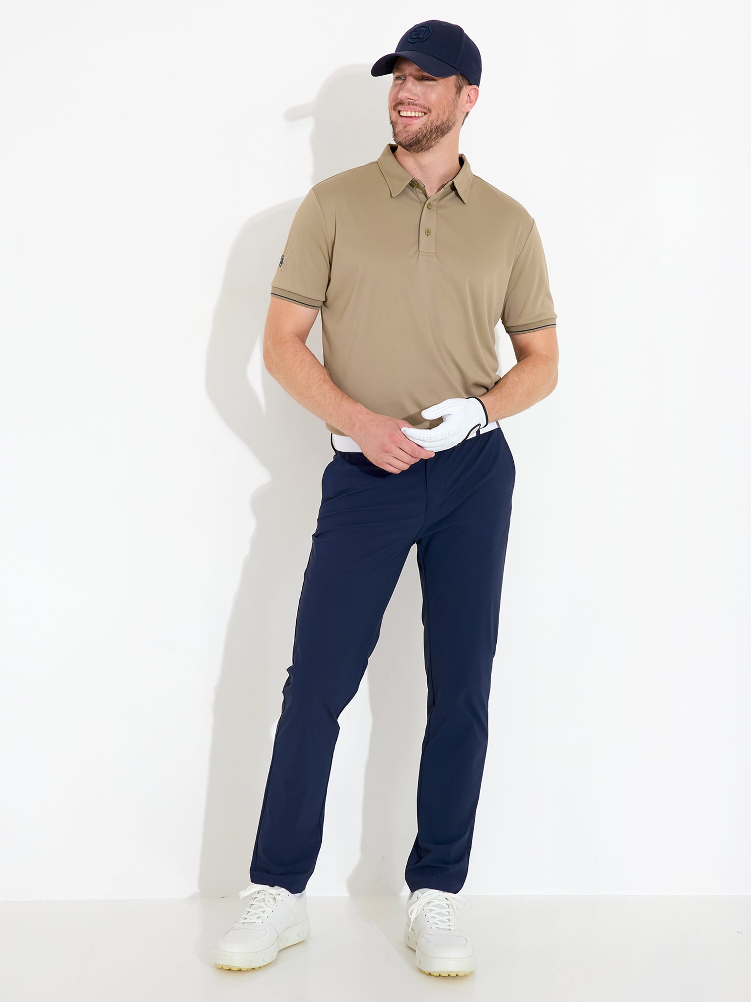 Mens Hamilton drycool polo - taupe-3