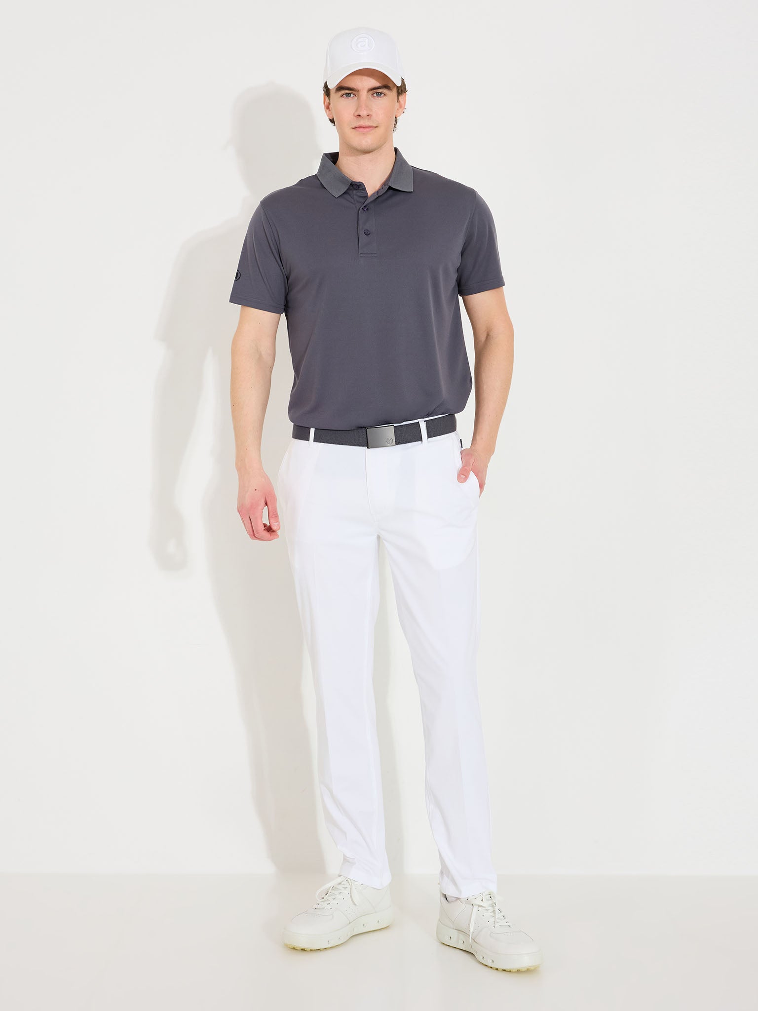 Mens Cray drycool polo - dk.grey-3