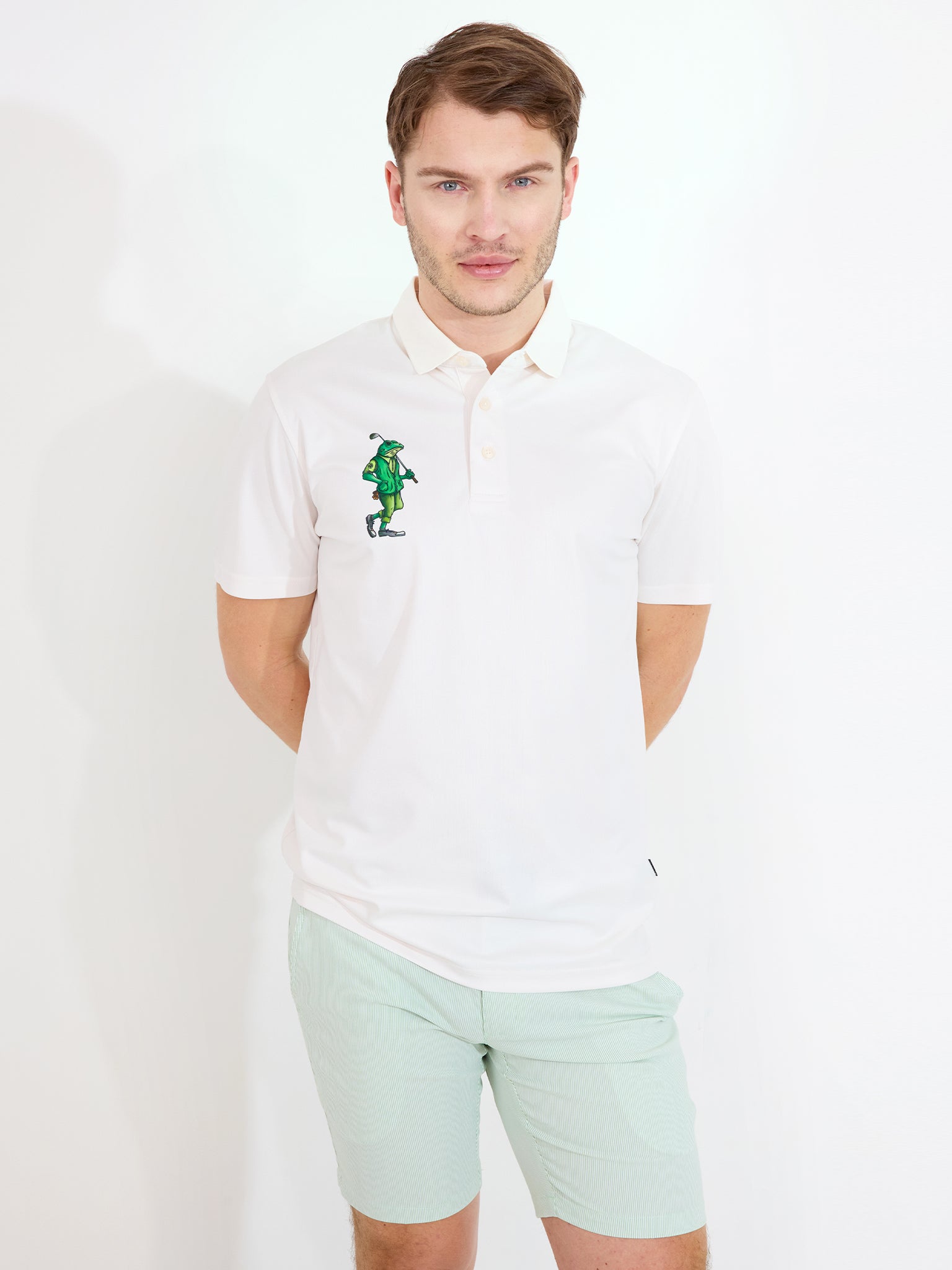 Mens Froggy drycool polo - clam-4