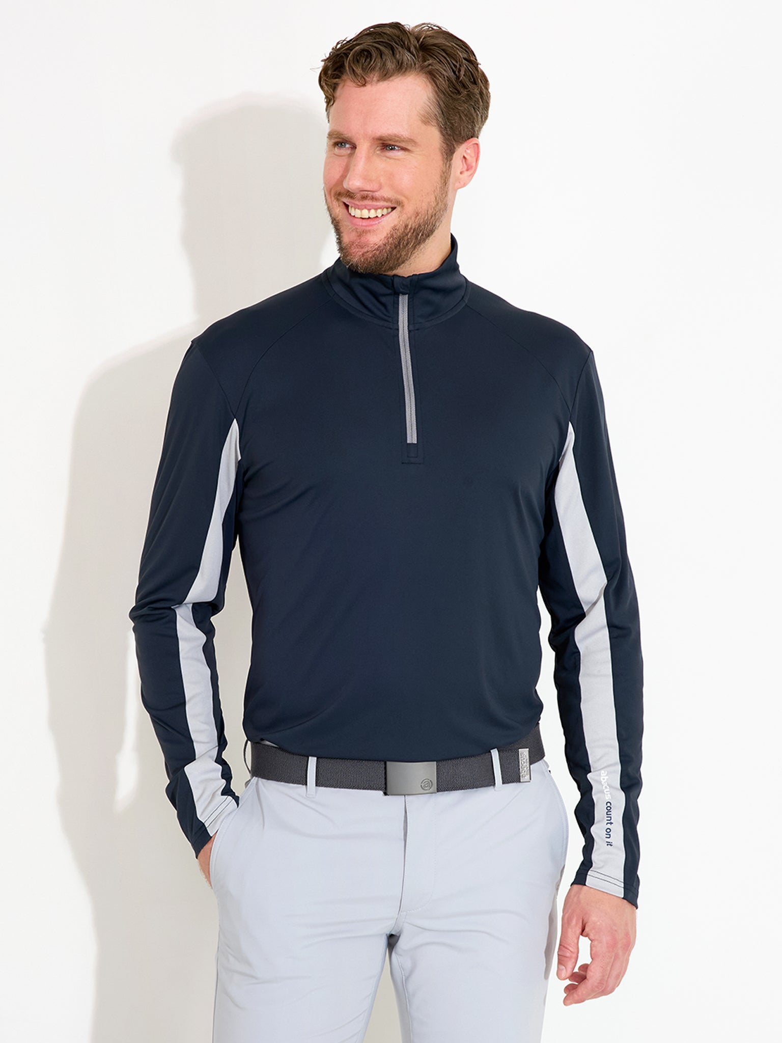 メンズウェア ROB Mens Aloha UV longsleeve - navy – Abacus Sportswear