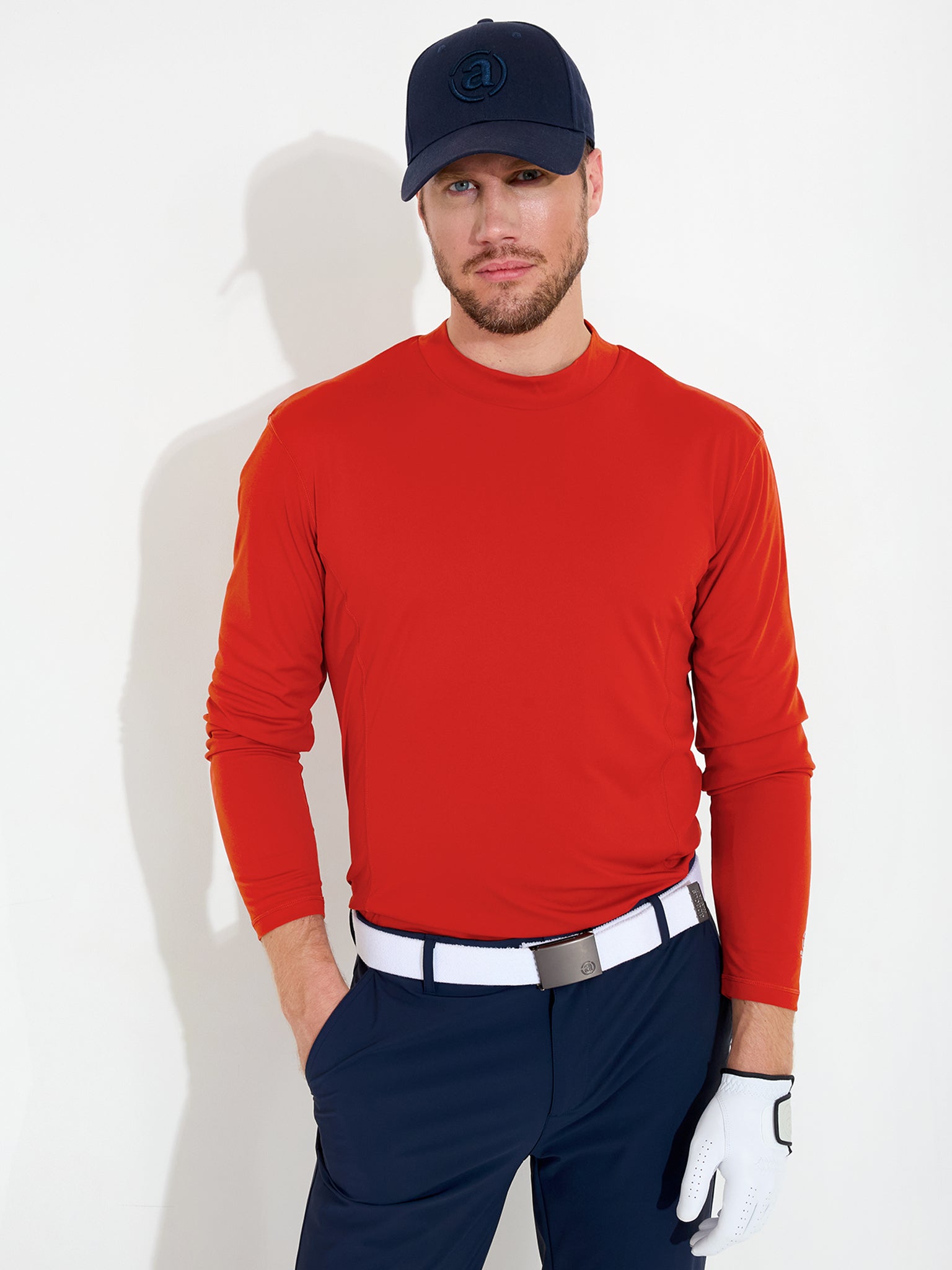 Mens Aloha UV turtle neck - crimson