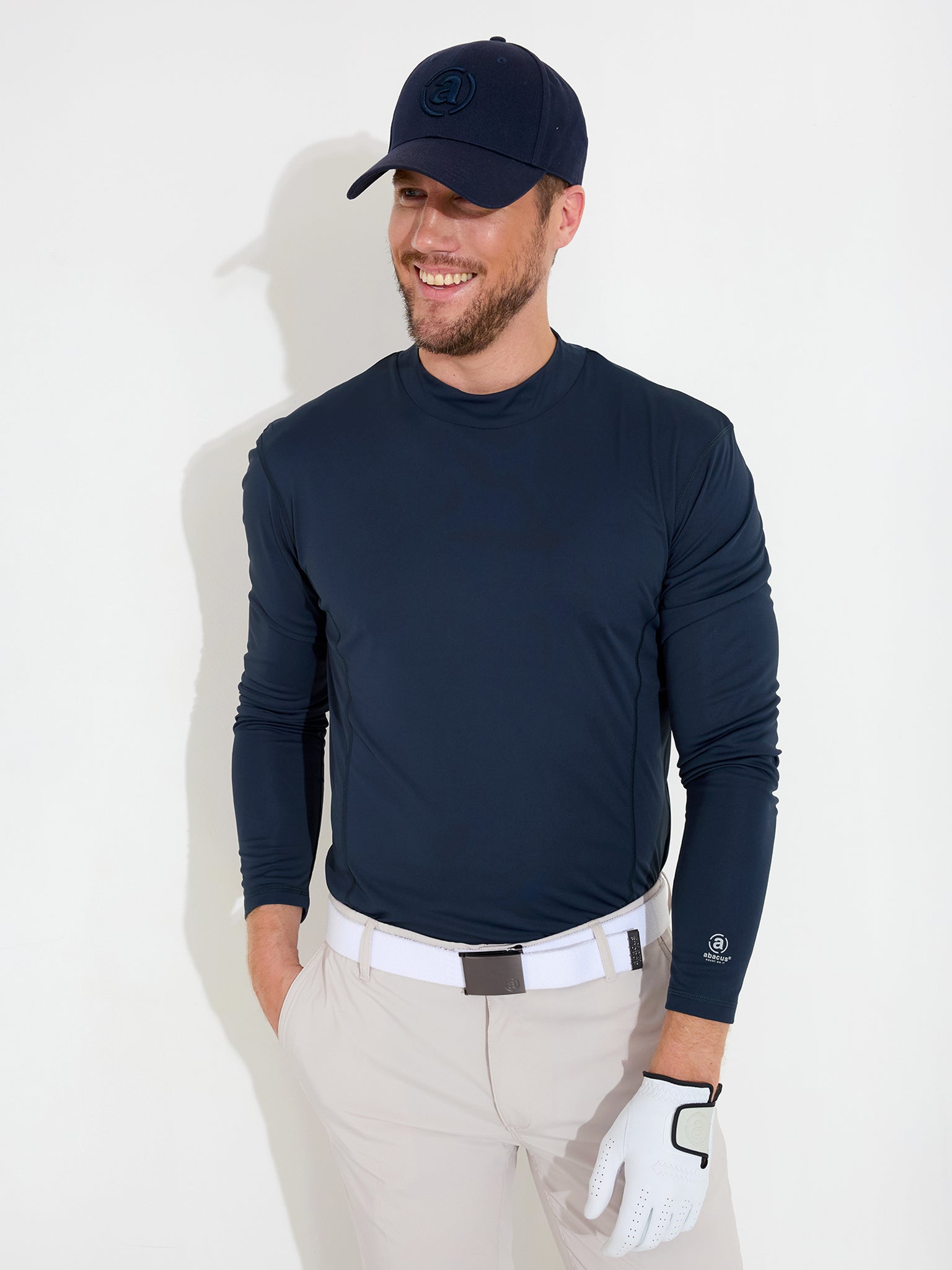 Mens Aloha UV turtle neck - navy – Abacus Sportswear