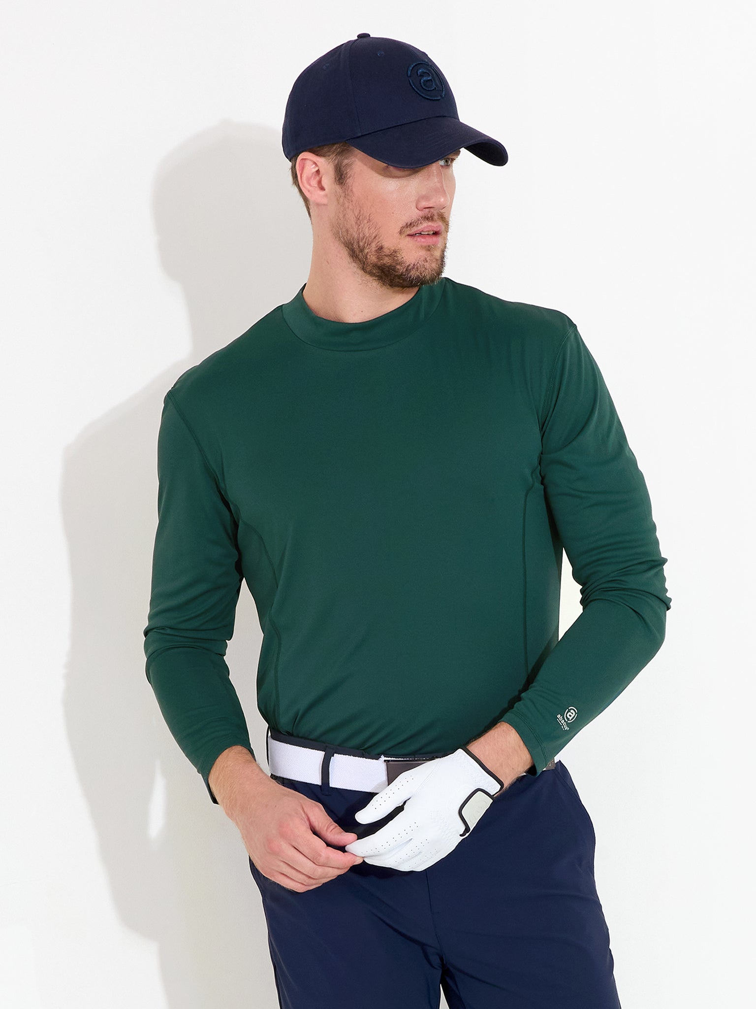 Mens Aloha UV turtle neck - course green
