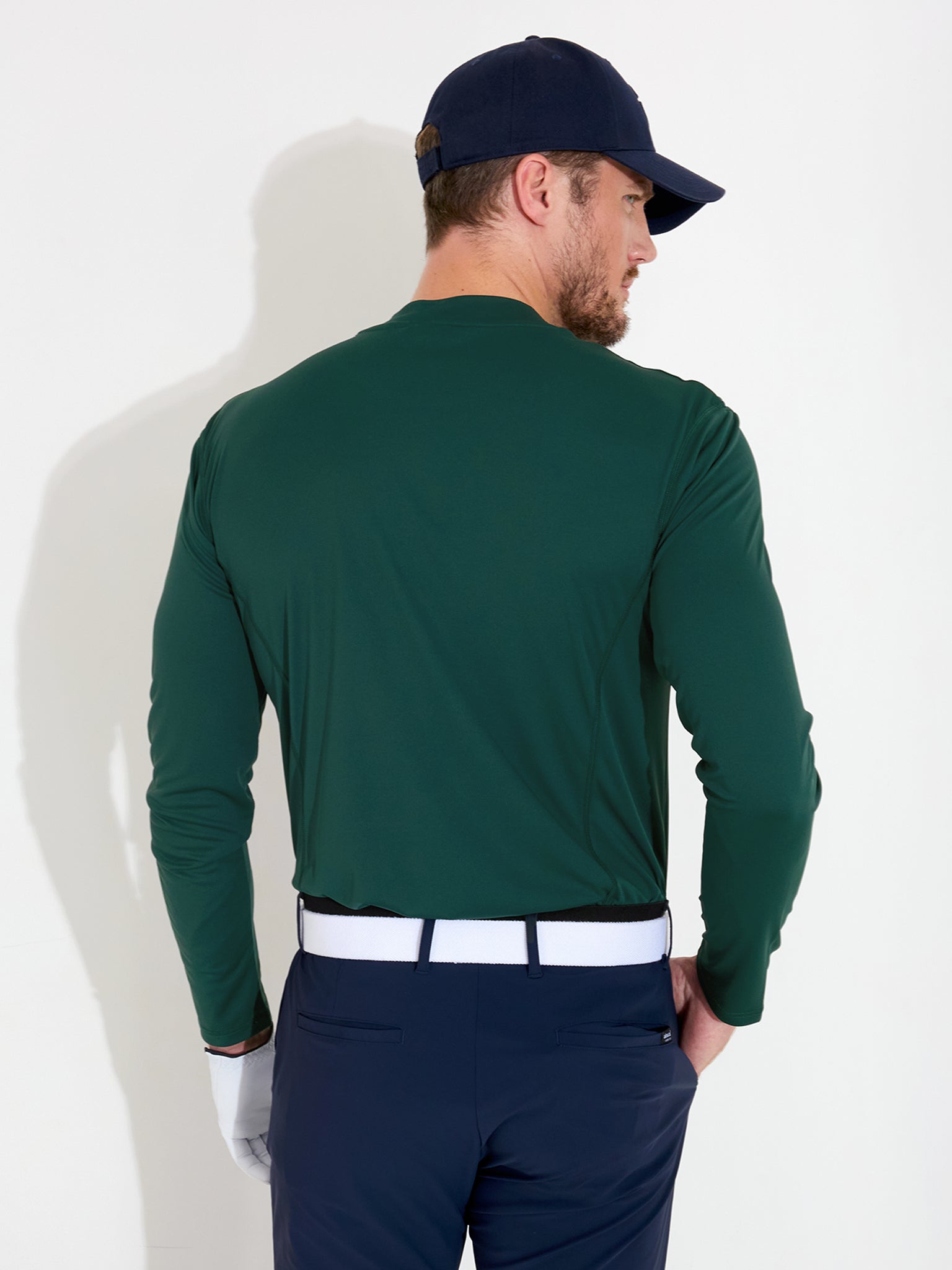 Mens Aloha UV turtle neck - course green