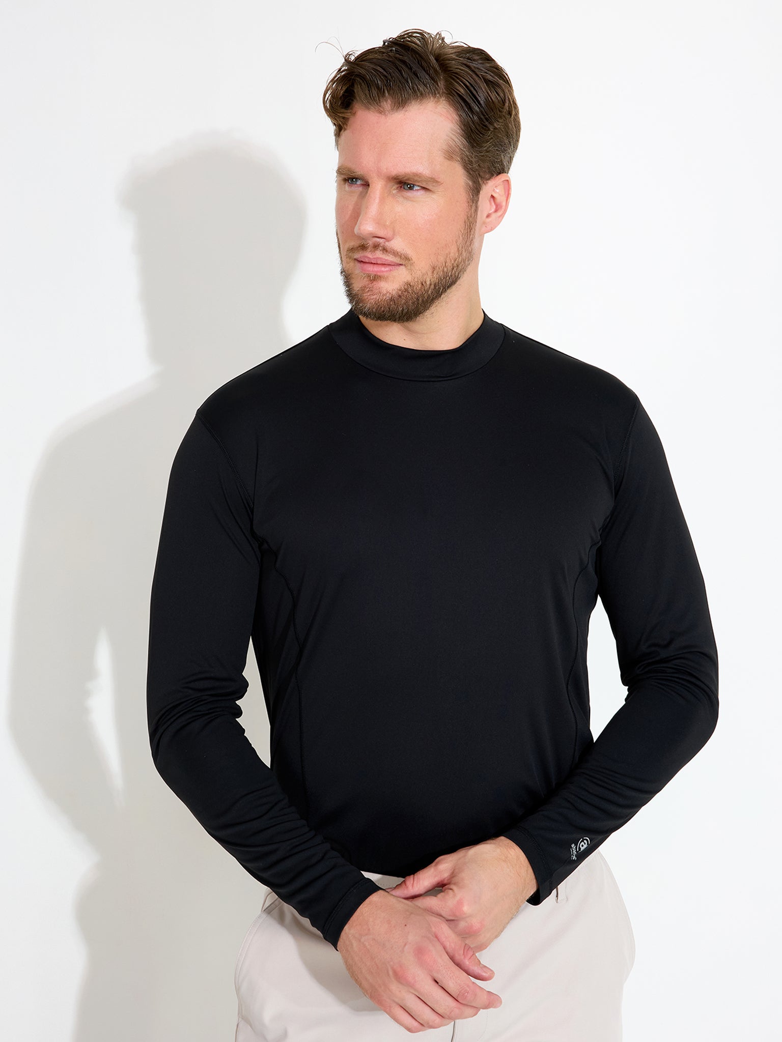 Mens Aloha UV turtle neck - black
