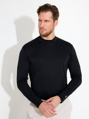 Mens Aloha UV turtle neck - black