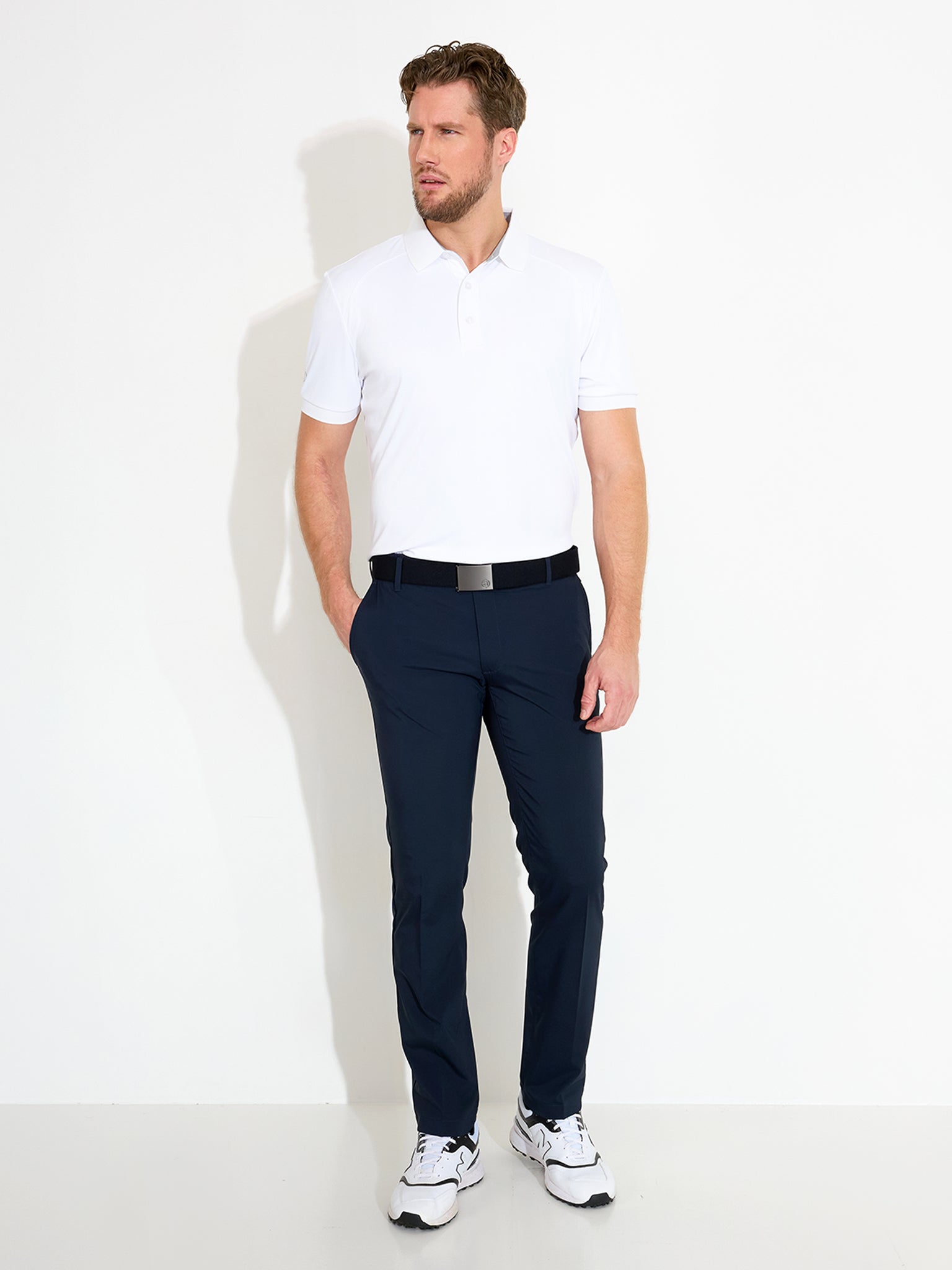 Mens Hammel recycled polo - white-3