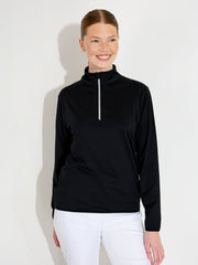 Lds Cradoc halfzip fleece - black