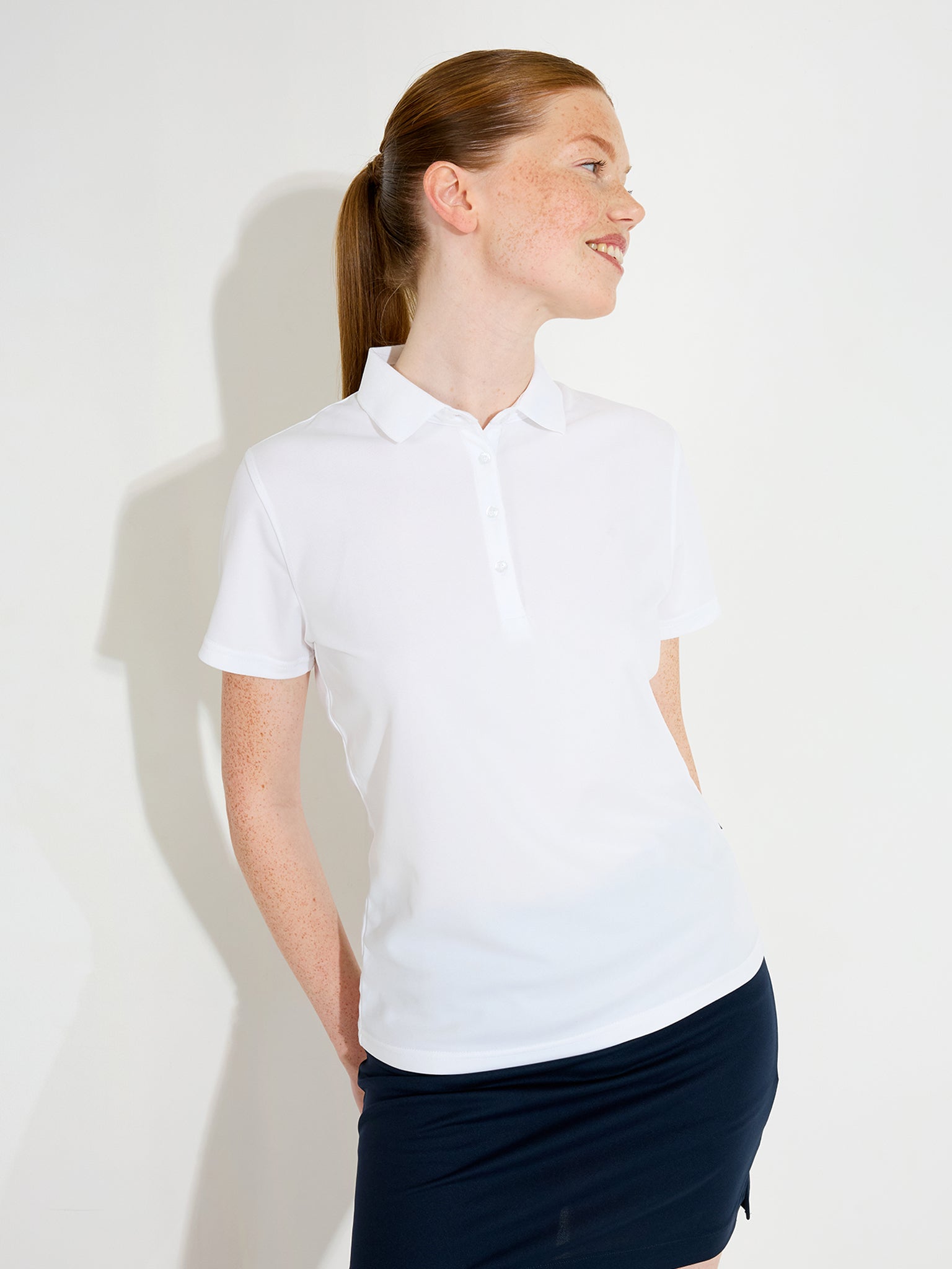 Lds Cray drycool polo - white – Abacus Sportswear