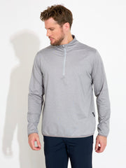 Mens Cradoc halfzip fleece - lt.greymelange