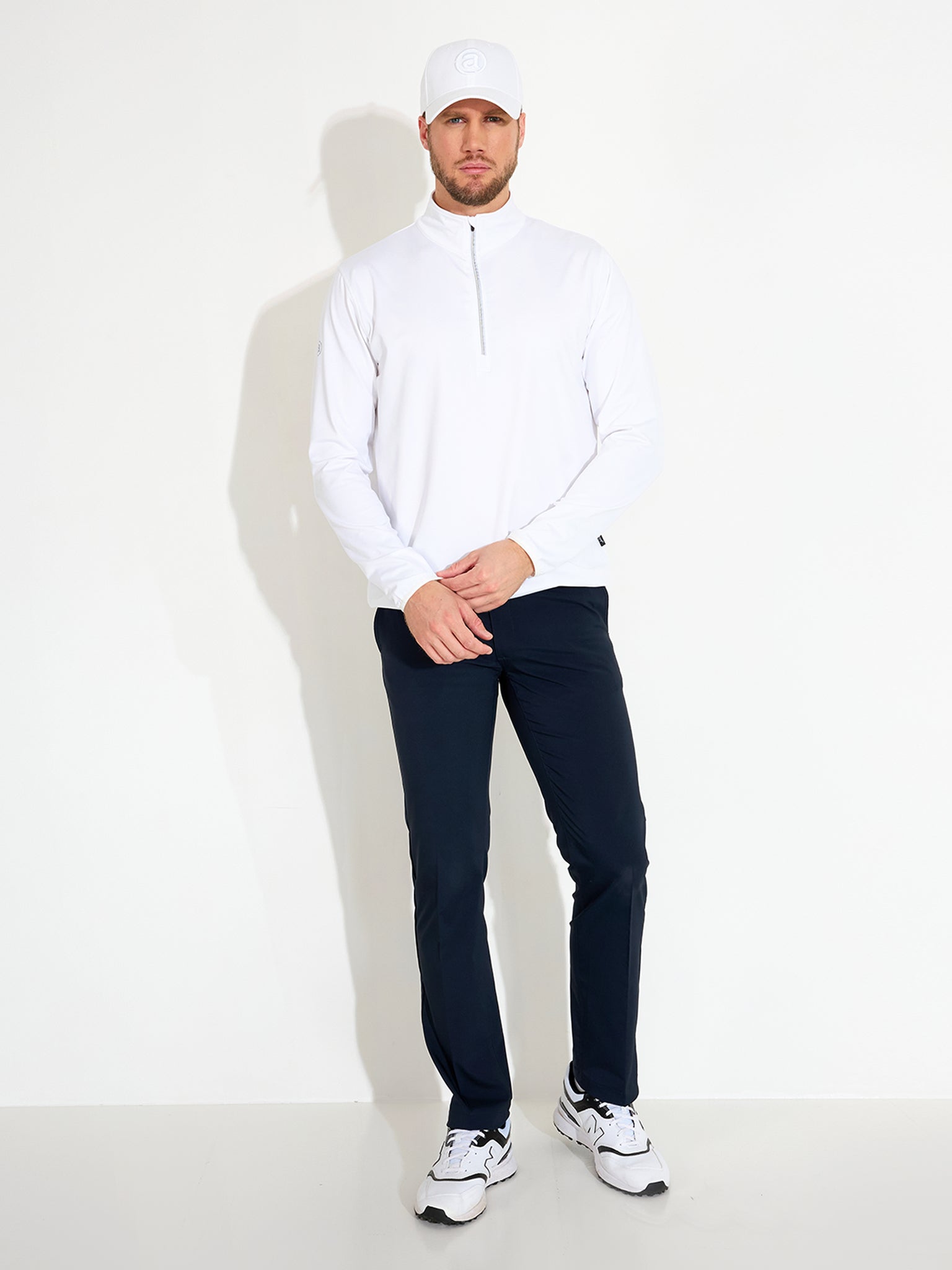 Mens Cradoc halfzip fleece - white – Abacus Sportswear