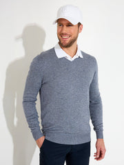 Mens Liffin V-neck pullover - greymelange