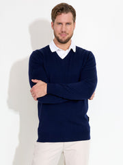 Mens Liffin V-neck pullover - navy