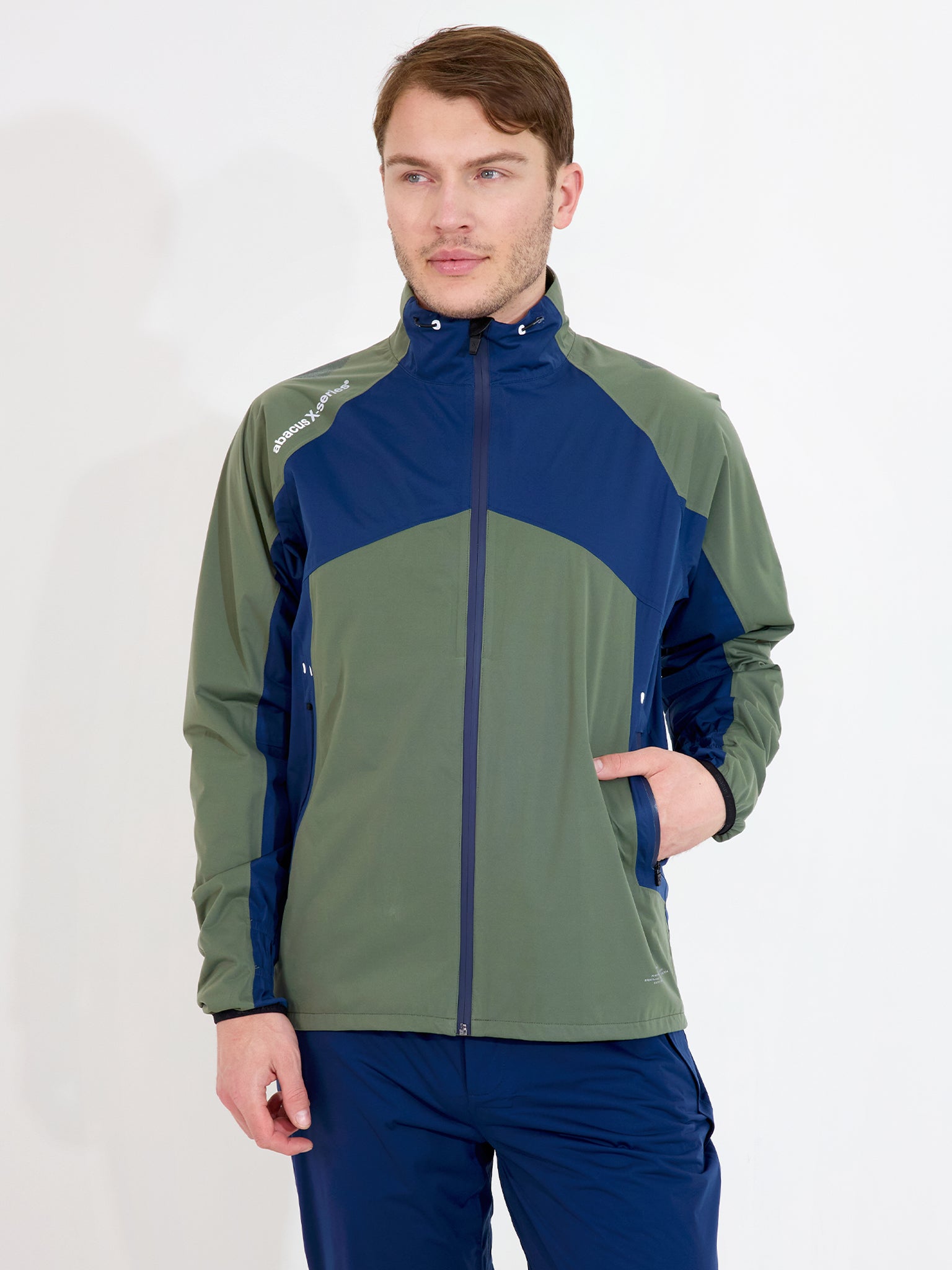 Mens Pitch 37.5 technology rainjacket - dusty blue – Abacus Sportswear