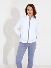 Lds Bovey midlayer jkt - white/blue