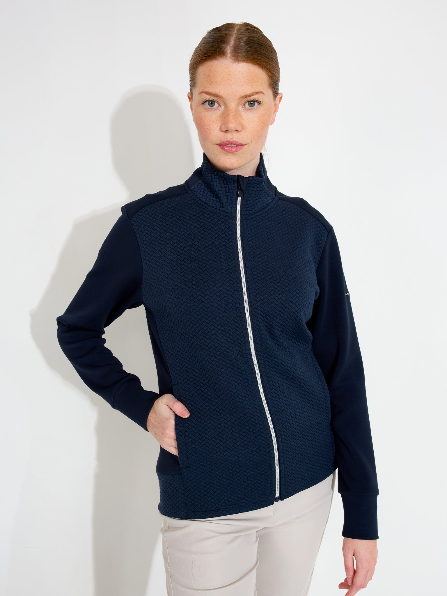 Lds Carden midlayer jacket - navy – Abacus Sportswear