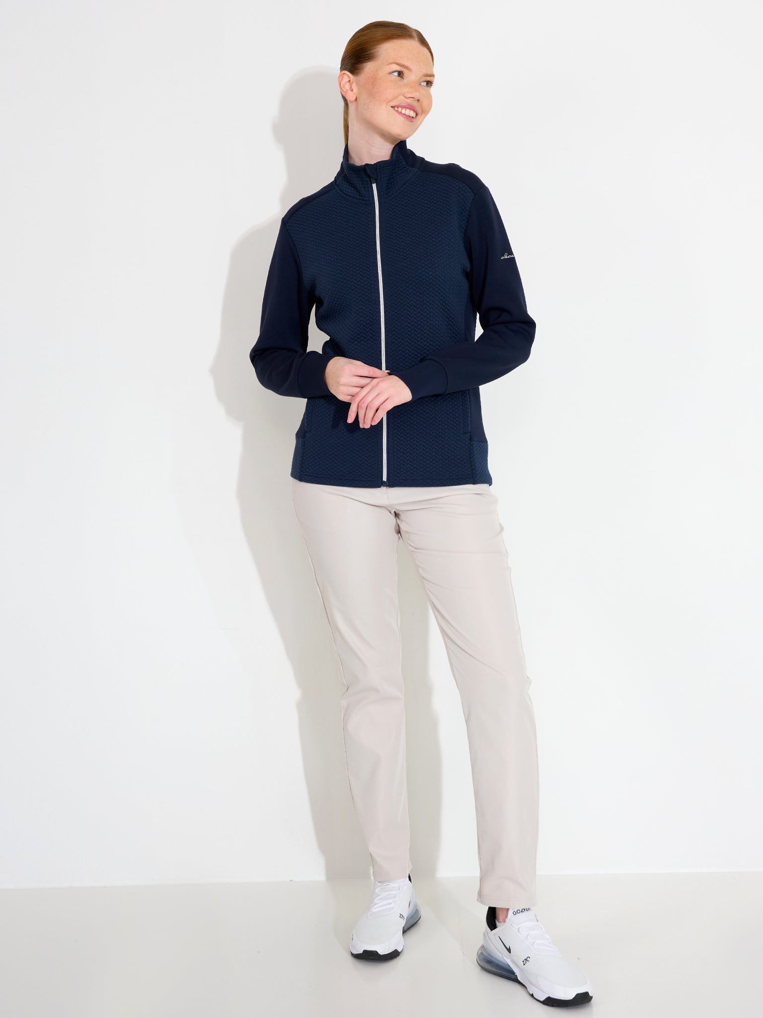 Lds Carden midlayer jacket - navy – Abacus Sportswear