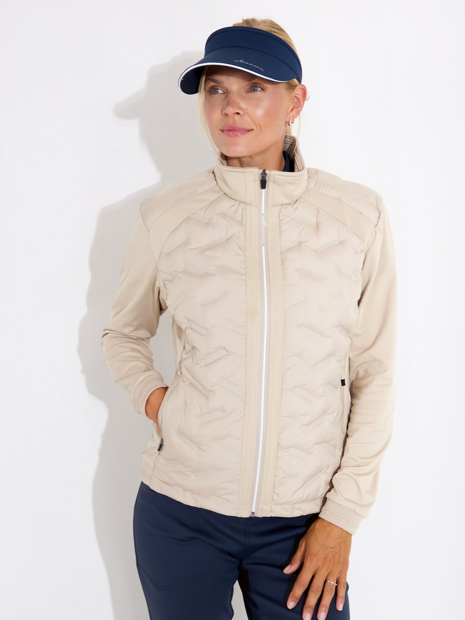 Lds Portrush hybrid jacket - lt.sand – Abacus Sportswear