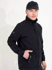 Mens Links stretch rainjacket - black