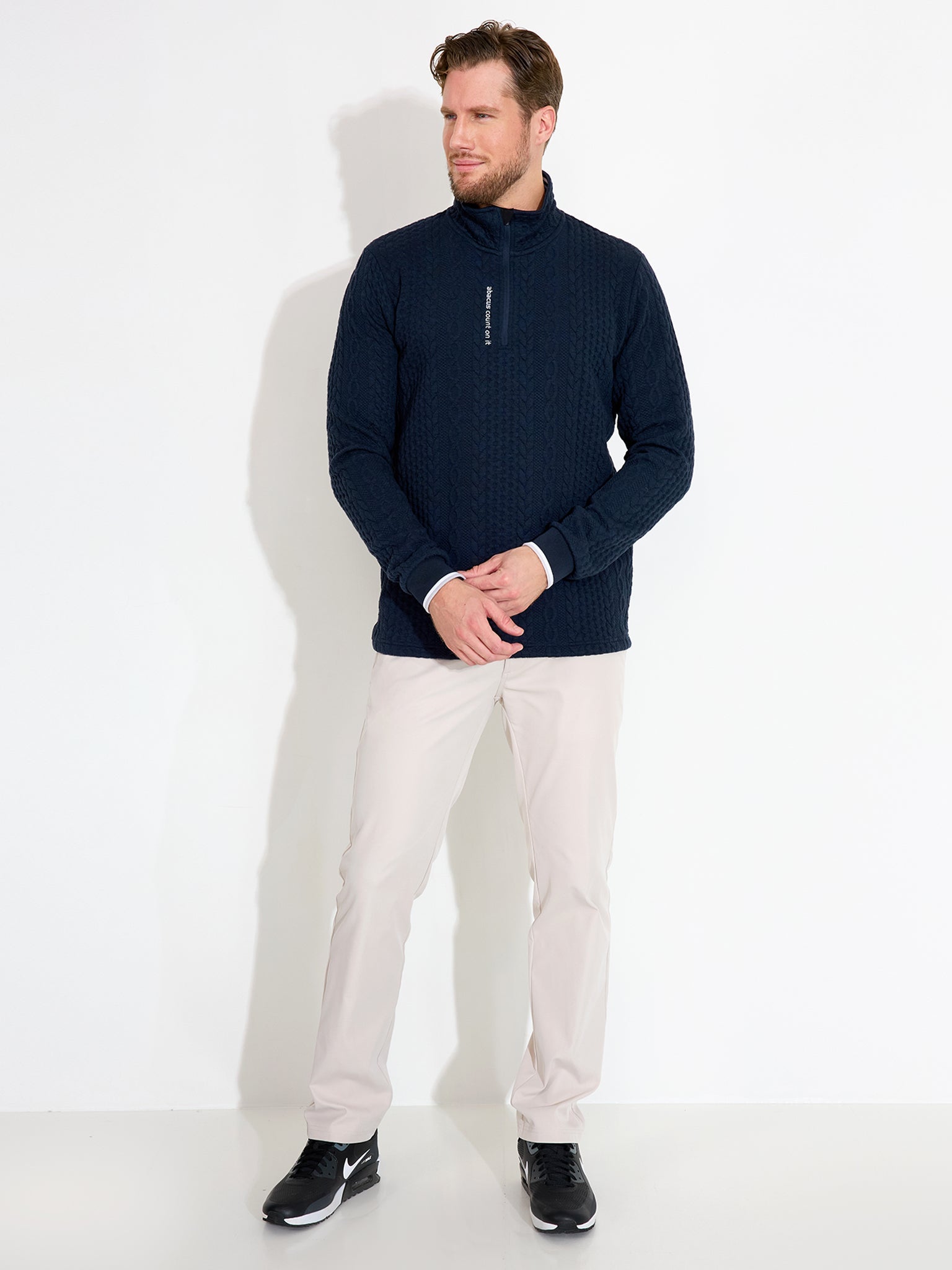 Mens Woburn midlayer - navy – Abacus Sportswear