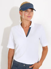 Lds Bovey halfsleeve - white/navy