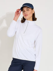 Lds Cradoc halfzip fleece - white