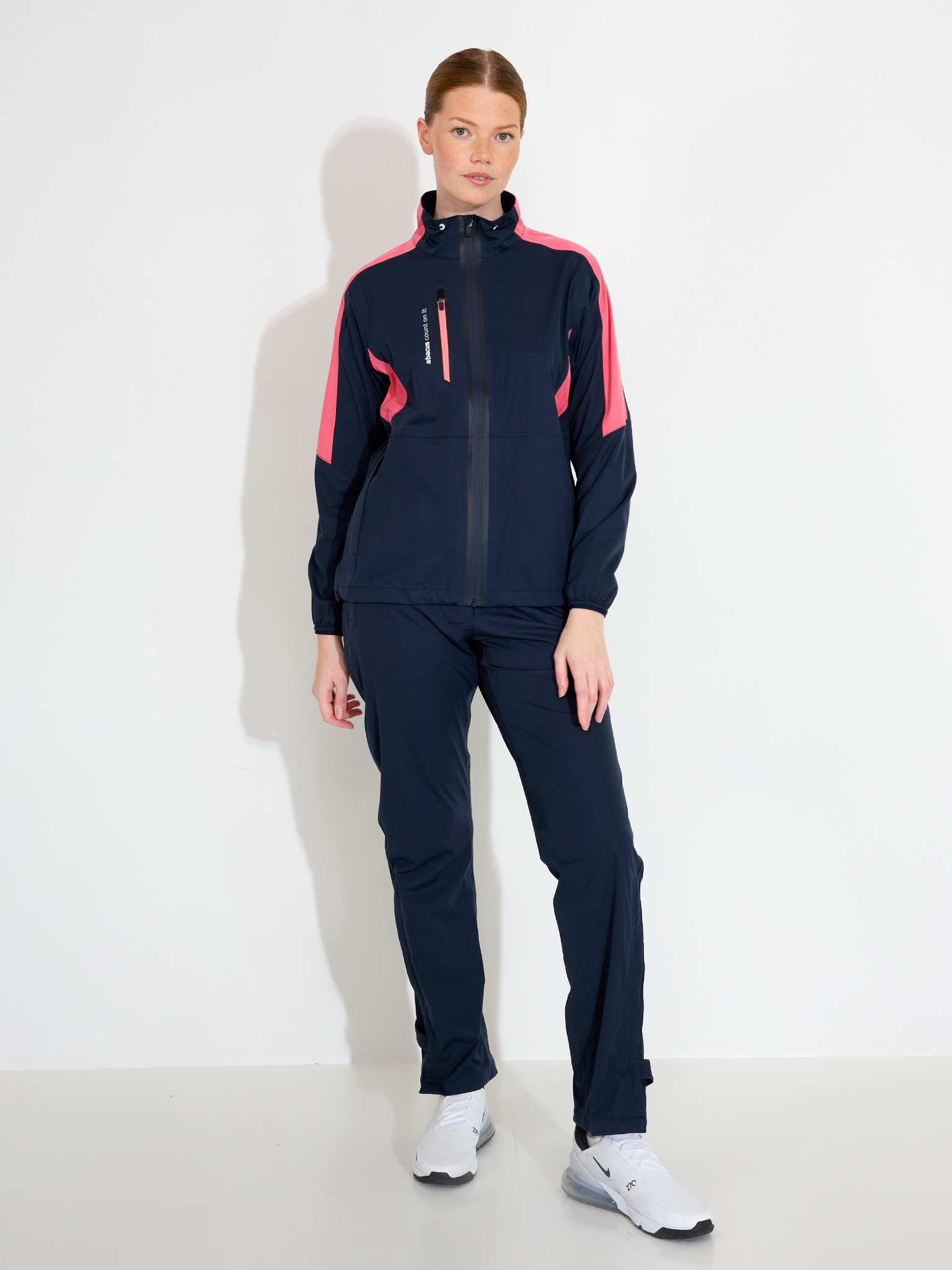 Lds Bounce rainjacket - navy/lipstick