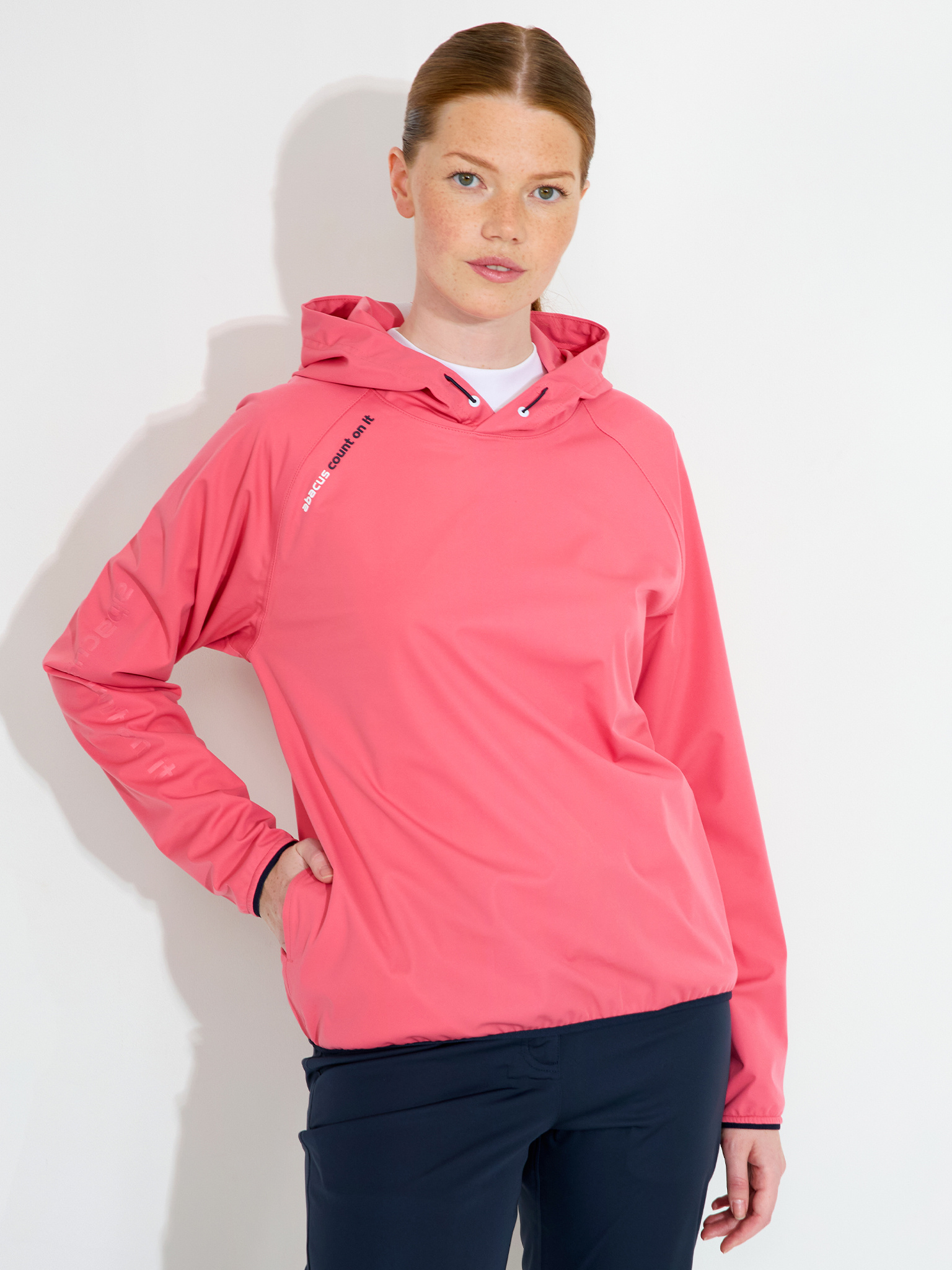 Lds Bounce waterproof hoodie - lipstick