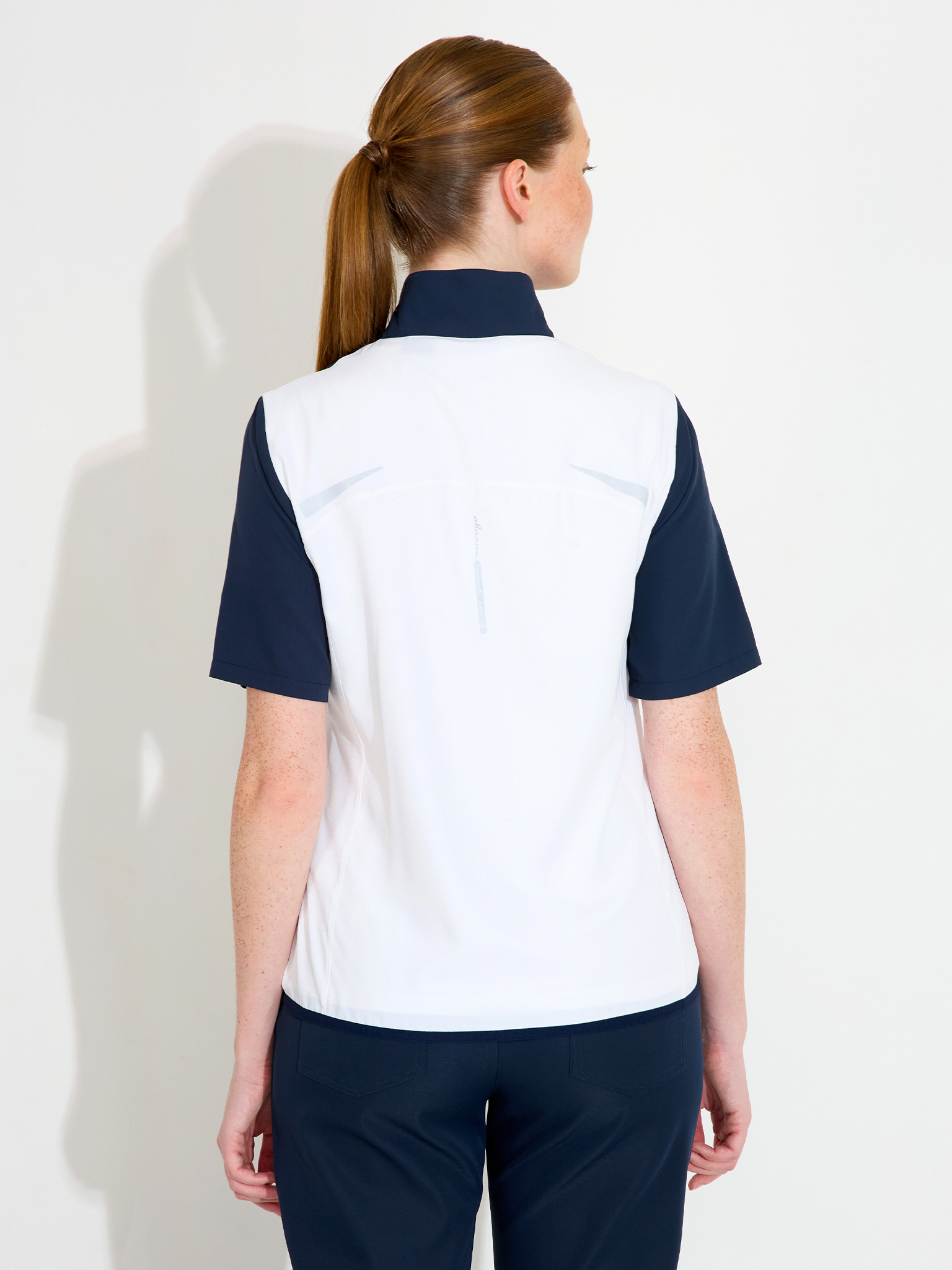 Lds Lanark stretch windshirt - white/navy