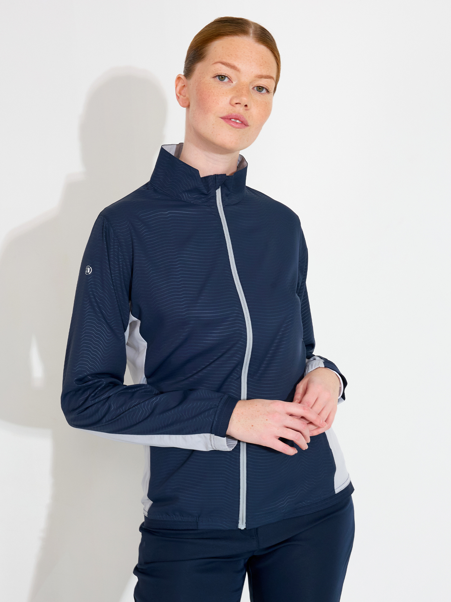 Lds Lanark classics stretch wind jacket - navy/lt.grey