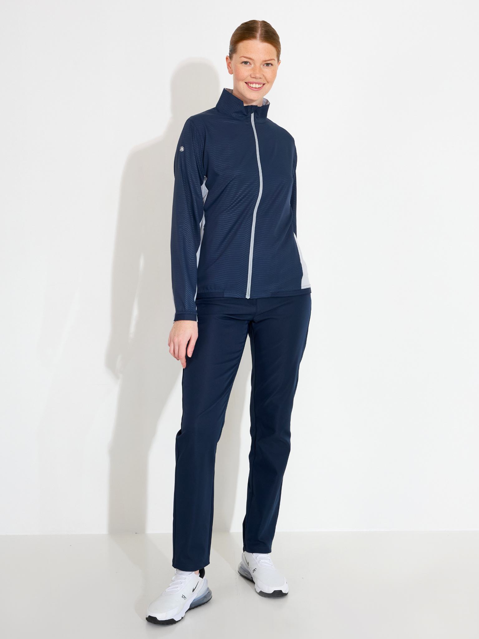 Lds Lanark classics stretch wind jacket - navy/lt.grey