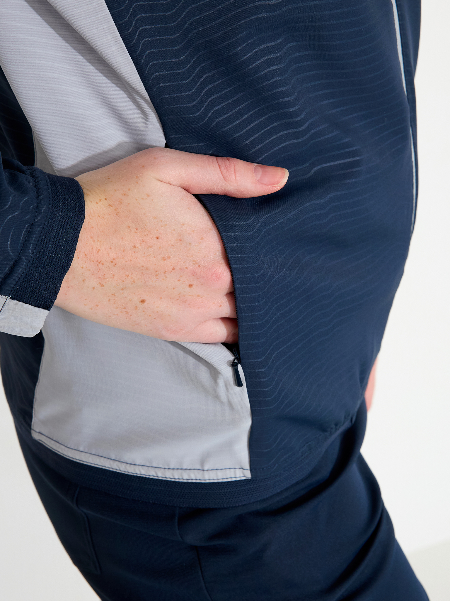 Lds Lanark classics stretch wind jacket - navy/lt.grey