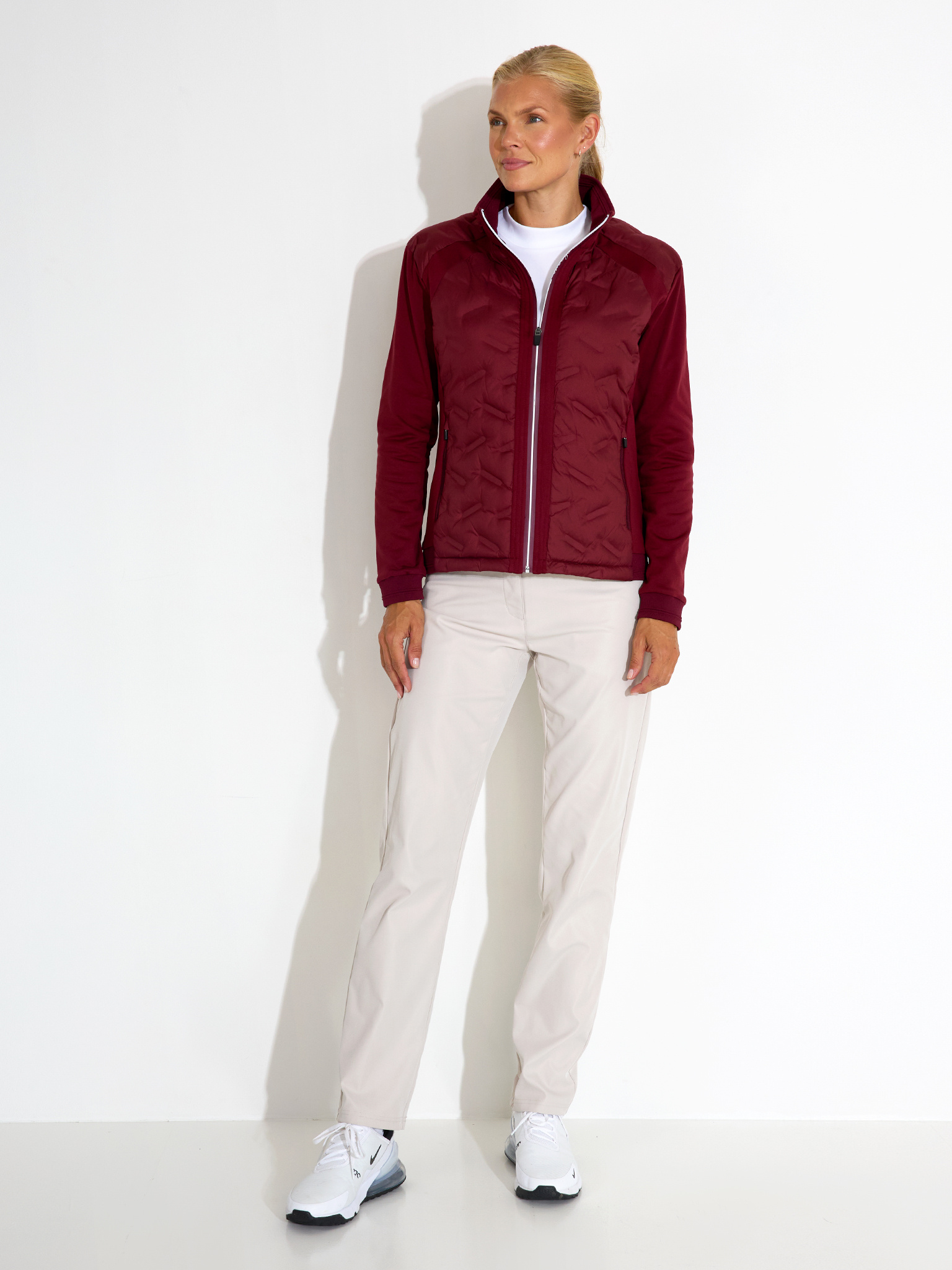Lds Portrush hybrid jacket - cranberry