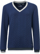 Lds Woburn midlayer pullover - navy/stone Lds Woburn midlayer pullover - navy/stone