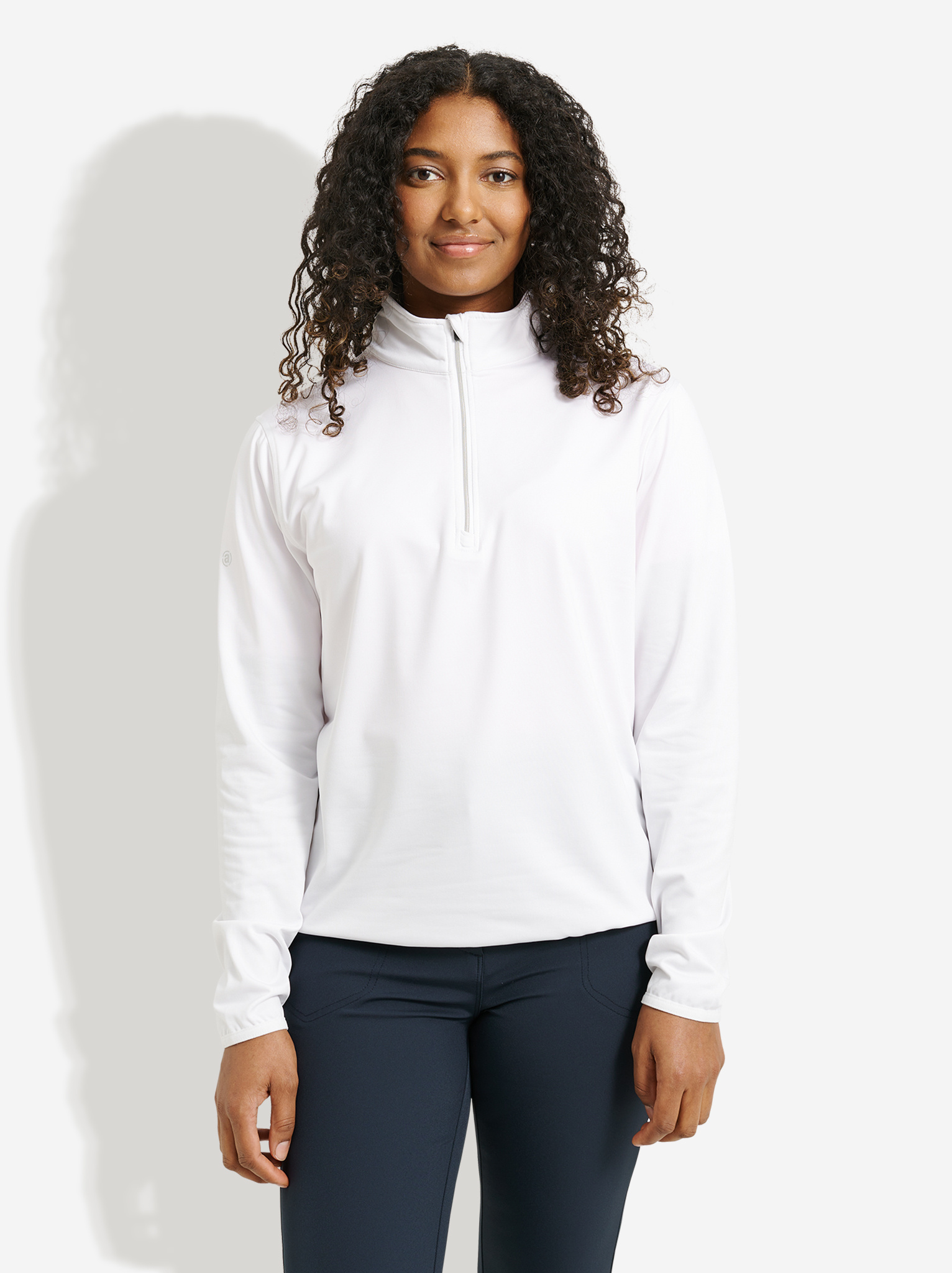 Lds Cradoc halfzip fleece - white