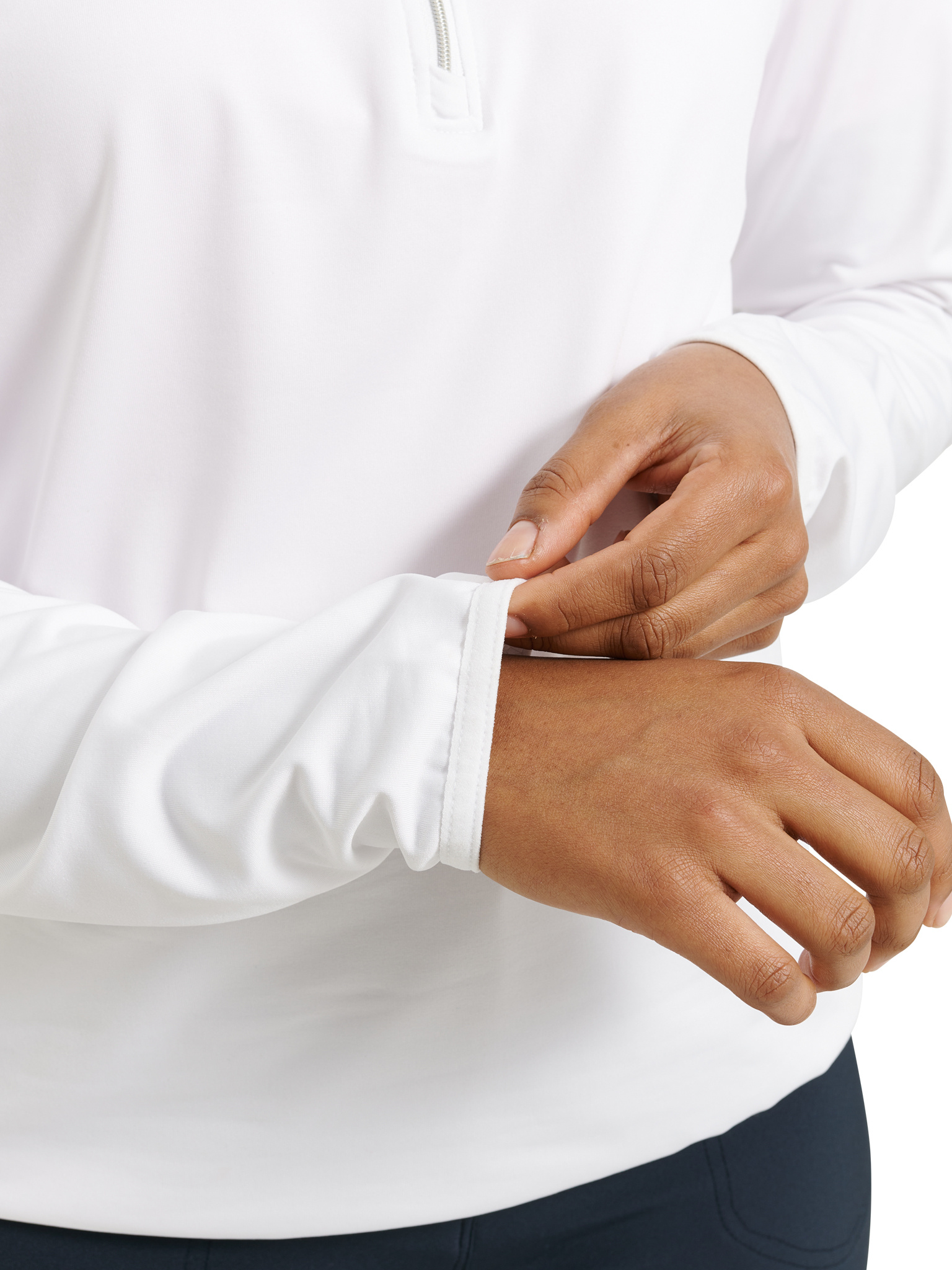 Lds Cradoc halfzip fleece - white