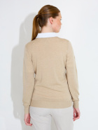 Lds Liffin V-neck pullover - sandshell Lds Liffin V-neck pullover - sandshell