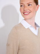 Lds Liffin V-neck pullover - sandshell Lds Liffin V-neck pullover - sandshell
