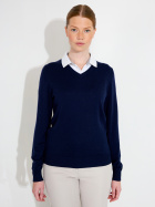 Lds Liffin V-neck pullover - navy Lds Liffin V-neck pullover - navy