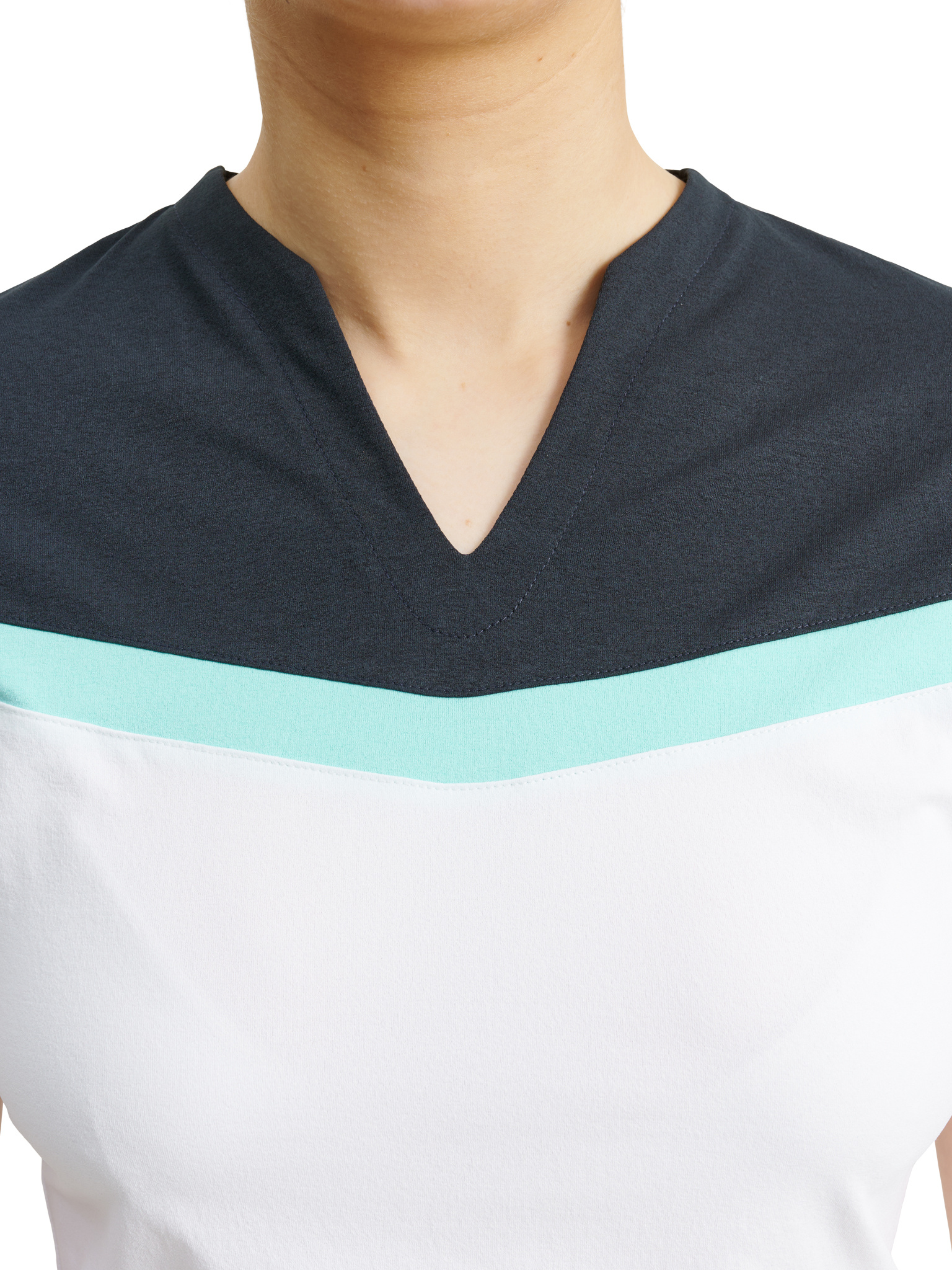 Lds Erin cupsleeve - aqua/white