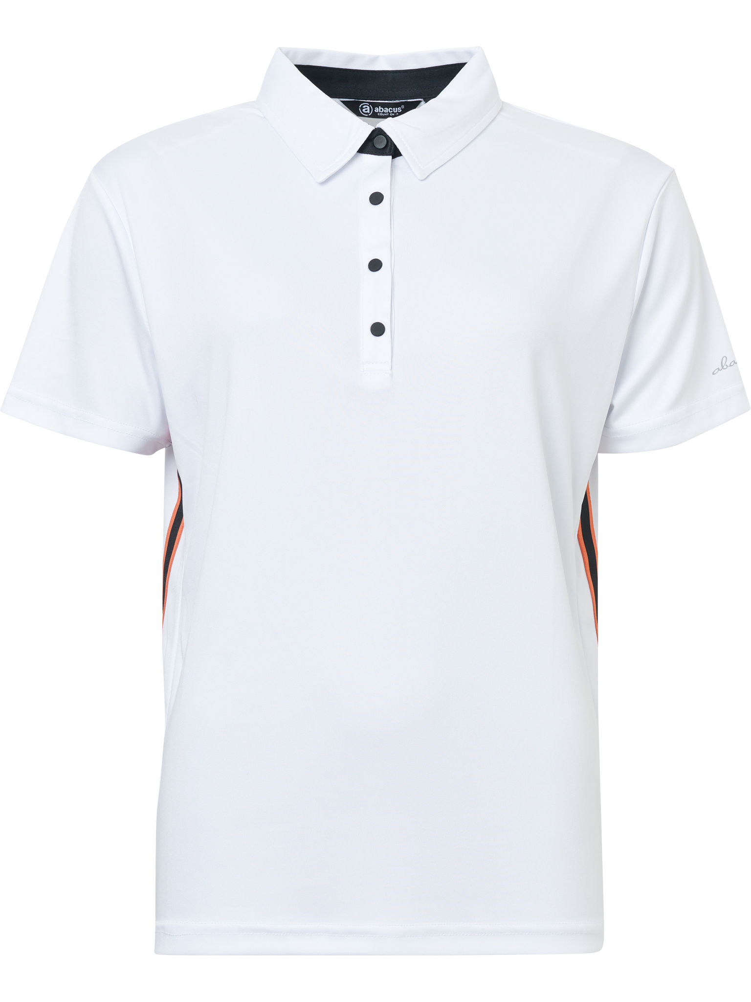 Lds Cherry stripe polo - white