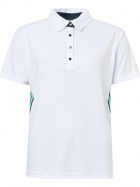 Lds Cherry stripe polo - aqua/white Lds Cherry stripe polo - aqua/white