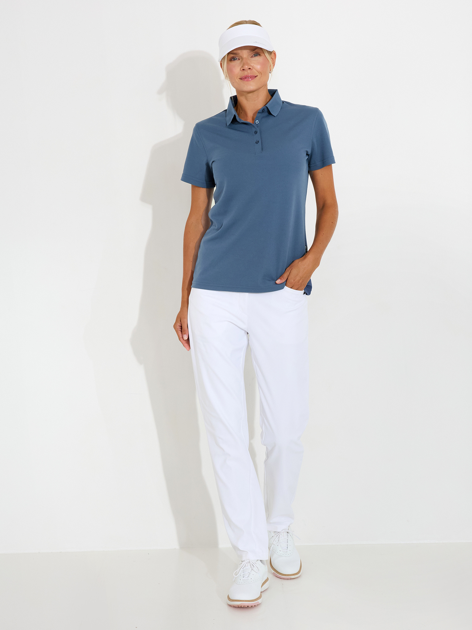 Lds Cray drycool polo - steelblue