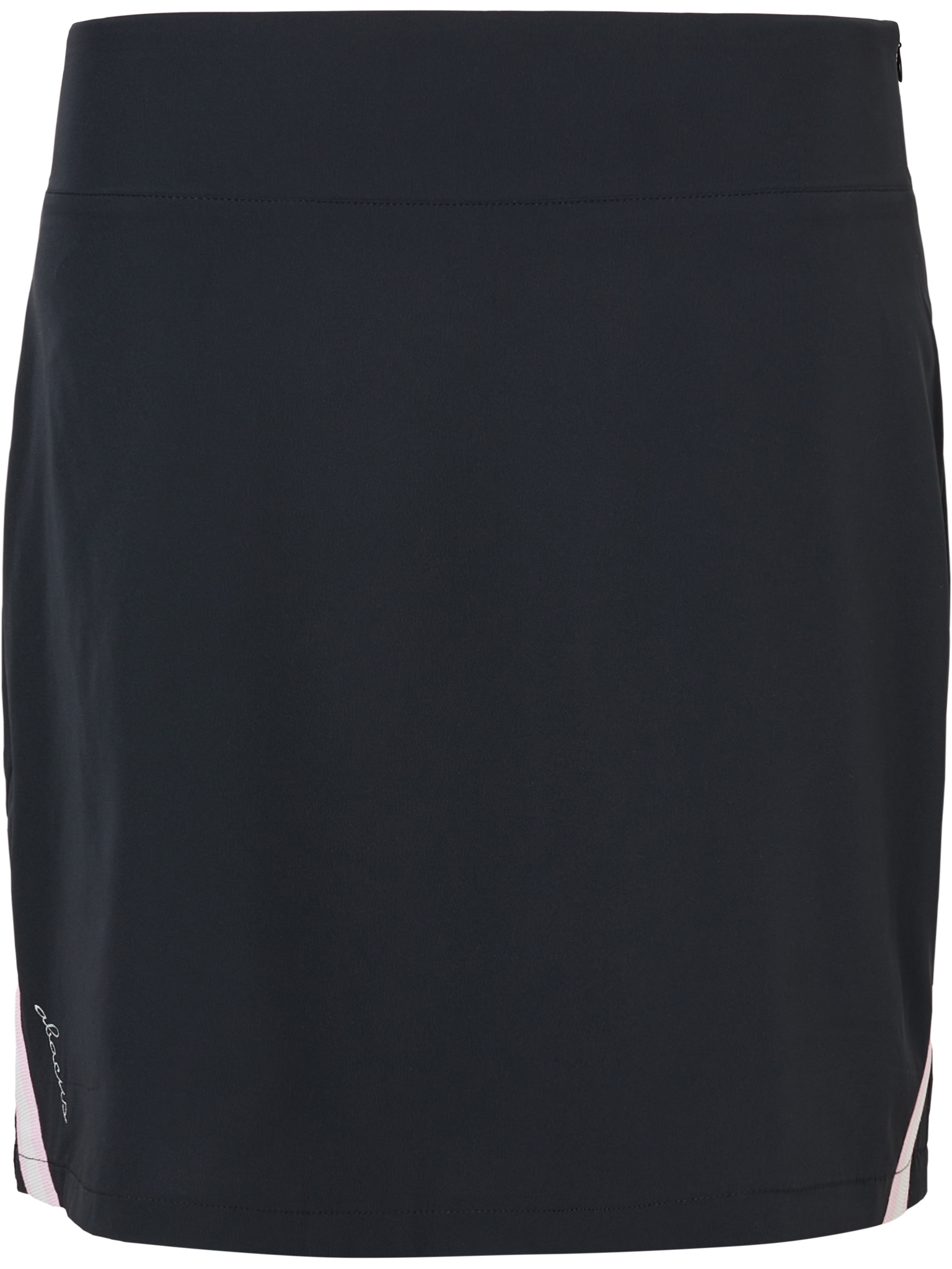 Lds Brook stripe skort 45cm - black/begonia