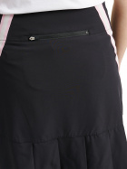 Lds Brook stripe skort 45cm - black/begonia Lds Brook stripe skort 45cm - black/begonia