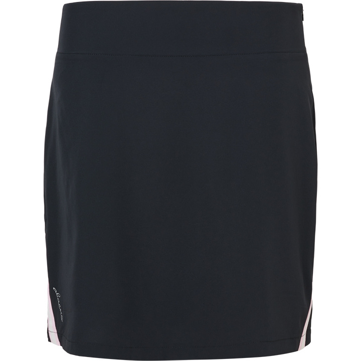Lds Brook stripe skort 50cm - black/begonia